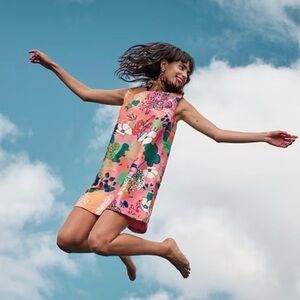 FRANCES VALENTINE
Lilly Botanical Print Round Neck Sleeveless Dress